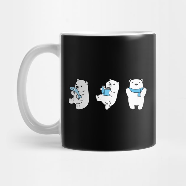 Cute Polar Bear Trio by Designed By Marty
